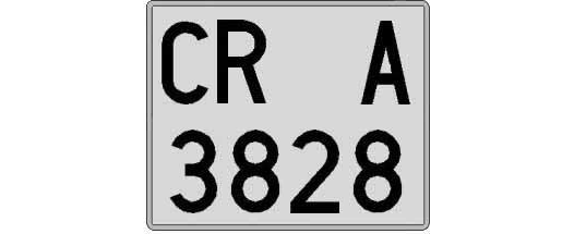 CR3828A matricula cuadrada