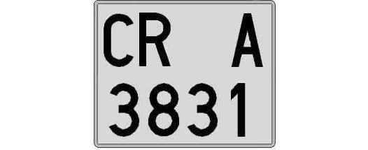 CR3831A matricula cuadrada
