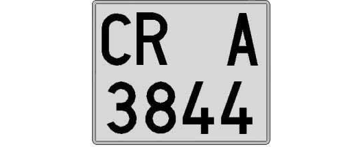 CR3844A matricula cuadrada