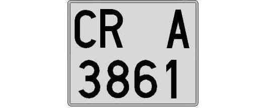 CR3861A matricula cuadrada