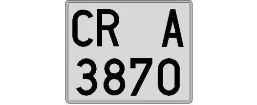 CR3870A matricula cuadrada