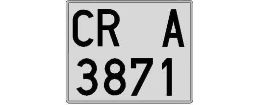 CR3871A matricula cuadrada