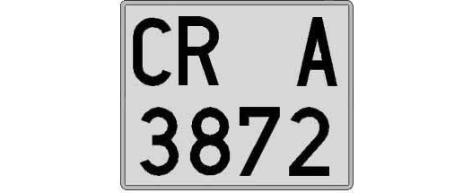 CR3872A matricula cuadrada