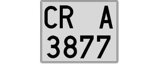 CR3877A matricula cuadrada