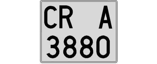 CR3880A matricula cuadrada