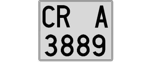 CR3889A matricula cuadrada