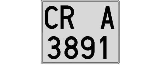 CR3891A matricula cuadrada
