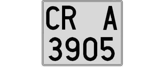 CR3905A matricula cuadrada