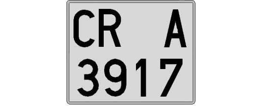 CR3917A matricula cuadrada