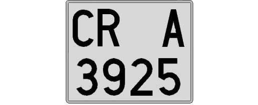 CR3925A matricula cuadrada