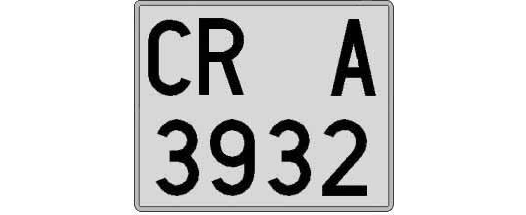 CR3932A matricula cuadrada