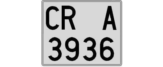 CR3936A matricula cuadrada