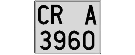 CR3960A matricula cuadrada