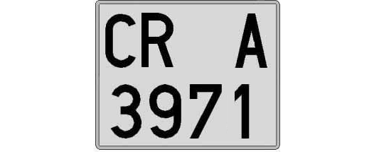 CR3971A matricula cuadrada