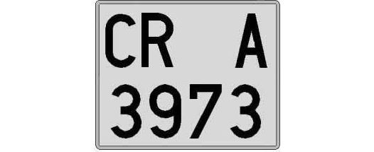 CR3973A matricula cuadrada