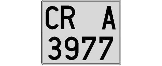 CR3977A matricula cuadrada