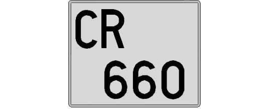 CR660 matricula cuadrada
