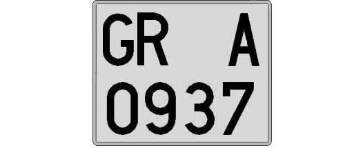GR0937A matricula cuadrada