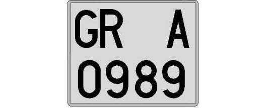 GR0989A matricula cuadrada