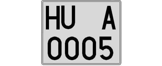 HU0005A matricula cuadrada