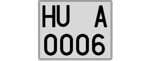 HU0006A matricula cuadrada