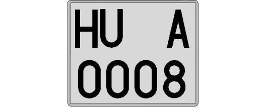 HU0008A matricula cuadrada