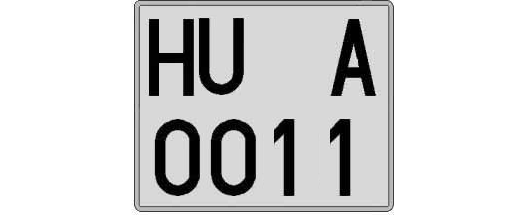 HU0011A matricula cuadrada