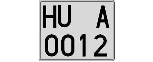 HU0012A matricula cuadrada