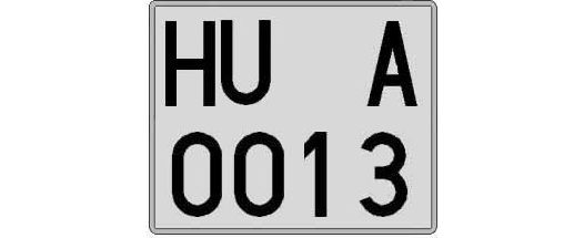 HU0013A matricula cuadrada