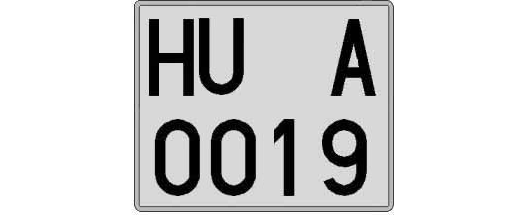 HU0019A matricula cuadrada