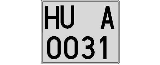 HU0031A matricula cuadrada