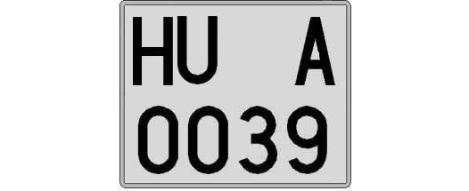 HU0039A matricula cuadrada