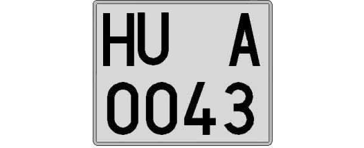 HU0043A matricula cuadrada
