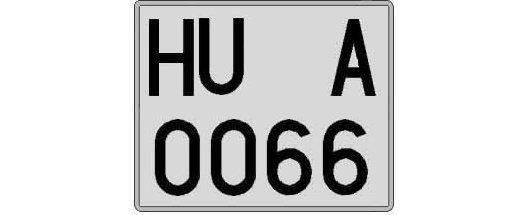 HU0066A matricula cuadrada