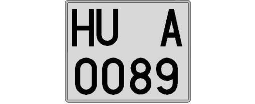 HU0089A matricula cuadrada