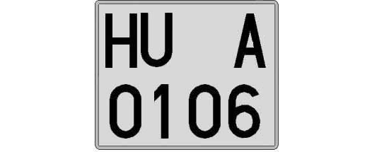 HU0106A matricula cuadrada