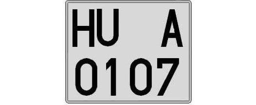 HU0107A matricula cuadrada