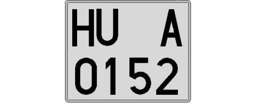 HU0152A matricula cuadrada
