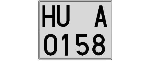 HU0158A matricula cuadrada