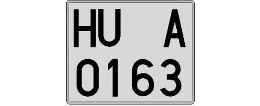 HU0163A matricula cuadrada