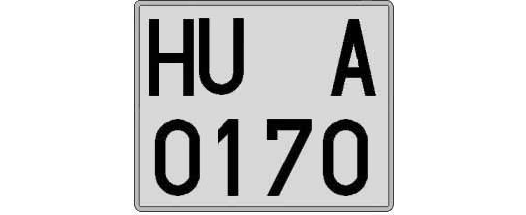 HU0170A matricula cuadrada