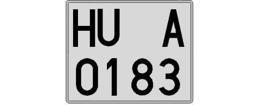 HU0183A matricula cuadrada
