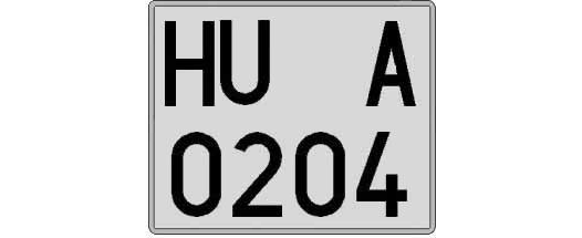 HU0204A matricula cuadrada
