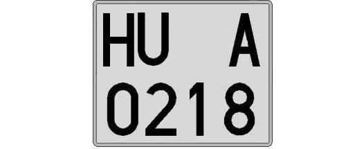 HU0218A matricula cuadrada