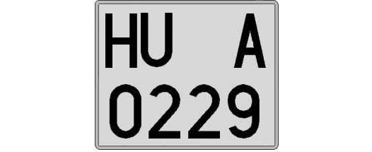 HU0229A matricula cuadrada