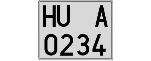 HU0234A matricula cuadrada