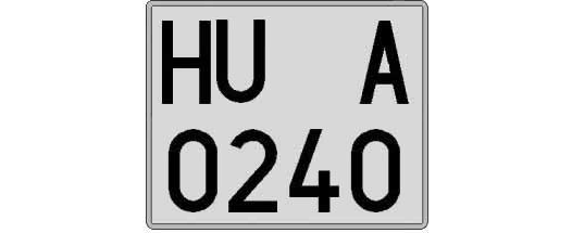HU0240A matricula cuadrada