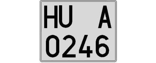 HU0246A matricula cuadrada