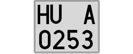 HU0253A matricula cuadrada