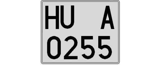 HU0255A matricula cuadrada